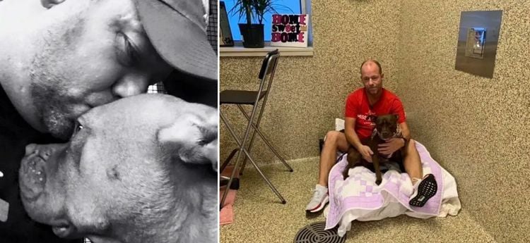 Guy Moves into Animal Shelter to Help Unwanted Pitbull Get Adopted