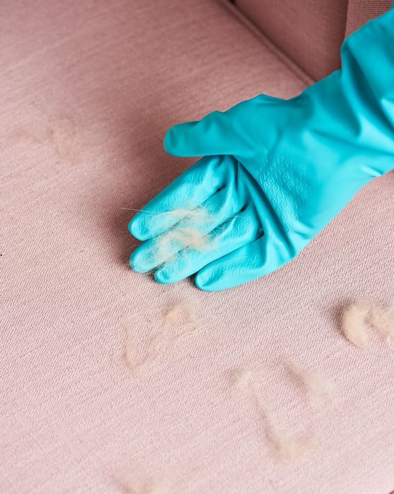 Use a Damp Rubber Glove